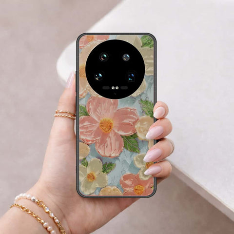 Xiaomi 14 Ultra Cover - Floral Series 4 - HQ Ultra Shine Premium Infinity Glass Soft Silicon Borders Case