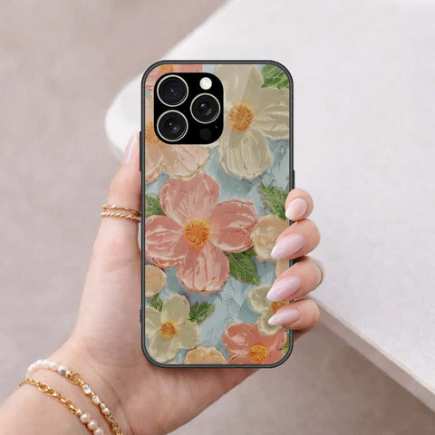 IPhone 15 Pro Max Cover - Floral Series 4 - HQ Ultra Shine Premium Infinity Glass Soft Silicon Borders Case