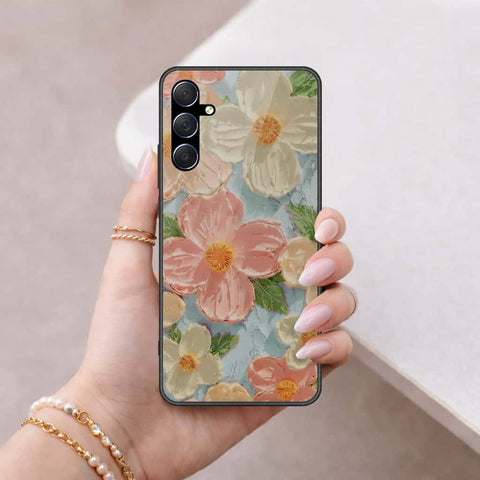 Samsung Galaxy M54 Cover - Floral Series 4 - HQ Ultra Shine Premium Infinity Glass Soft Silicon Borders Case
