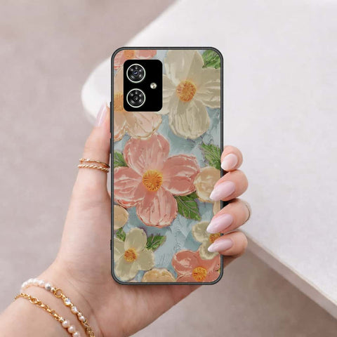 Motorola Moto G54 Cover - Floral Series 4 - HQ Ultra Shine Premium Infinity Glass Soft Silicon Borders Case