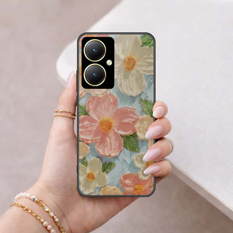 Vivo Y35 Plus Cover - Floral Series 4 - HQ Ultra Shine Premium Infinity Glass Soft Silicon Borders Case