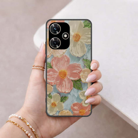 Infinix Hot 30i Cover - Floral Series 4 - HQ Ultra Shine Premium Infinity Glass Soft Silicon Borders Case