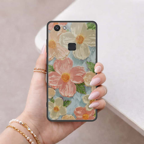 Vivo V7 Cover - Floral Series 4 - HQ Ultra Shine Premium Infinity Glass Soft Silicon Borders Case