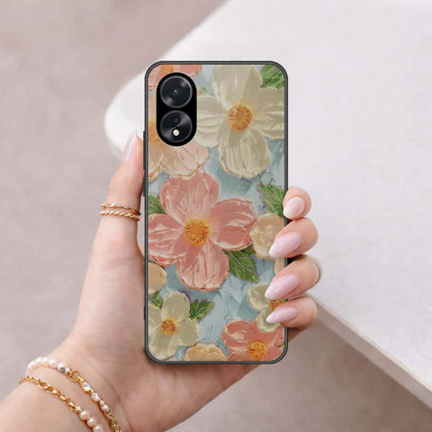 Oppo A38 Cover - Floral Series 4 - HQ Ultra Shine Premium Infinity Glass Soft Silicon Borders Case