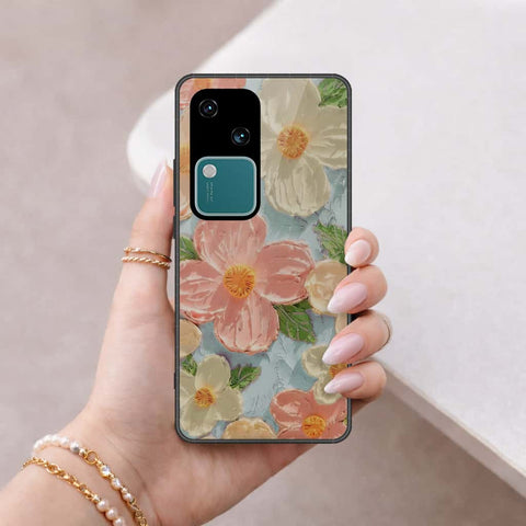 Vivo S18 Cover - Floral Series 4 - HQ Ultra Shine Premium Infinity Glass Soft Silicon Borders Case