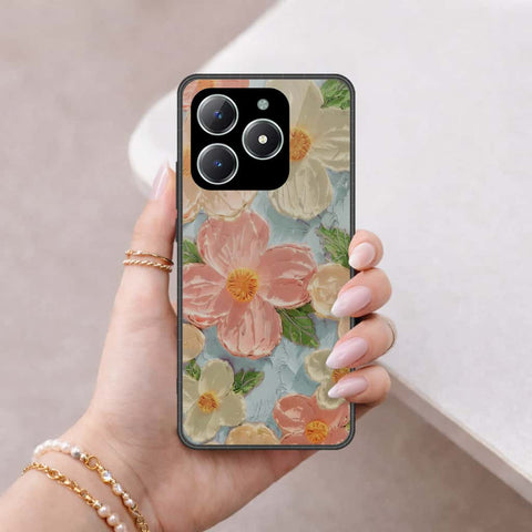 Realme C61 Cover - Floral Series 4 - HQ Ultra Shine Premium Infinity Glass Soft Silicon Borders Case