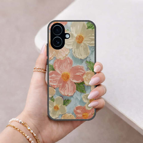 iPhone 17 - Floral Series 4 - HQ Ultra Shine Premium Infinity Glass Soft Silicon Borders Case