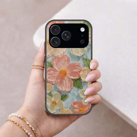 iPhone 17 Pro - Floral Series 4 - HQ Ultra Shine Premium Infinity Glass Soft Silicon Borders Case