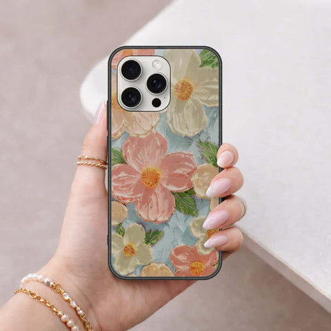 iPhone 16 Pro Max - Floral Series 4 - HQ Ultra Shine Premium Infinity Glass Soft Silicon Borders Case