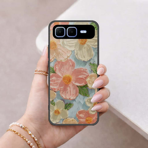 Infinix Smart 10 Plus Cover - Floral Series 4 - HQ Ultra Shine Premium Infinity Glass Soft Silicon Borders Case