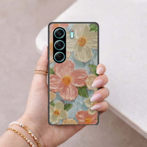 Tecno Camon 40 Pro Cover - Floral Series 4 - HQ Ultra Shine Premium Infinity Glass Soft Silicon Borders Case
