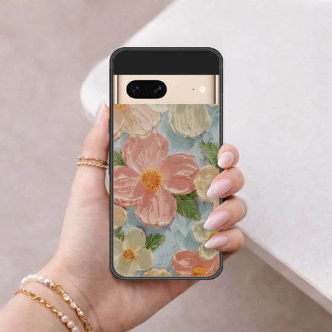 Google Pixel 7 Cover - Floral Series 4 - HQ Ultra Shine Premium Infinity Glass Soft Silicon Borders Case