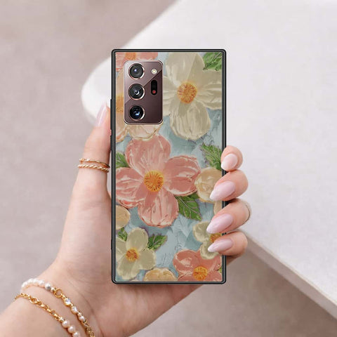Samsung Galaxy Note 20 Ultra Cover - Floral Series 4 - HQ Ultra Shine Premium Infinity Glass Soft Silicon Borders Case