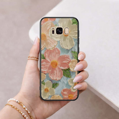 Samsung Galaxy S8 Cover - Floral Series 4 - HQ Ultra Shine Premium Infinity Glass Soft Silicon Borders Case