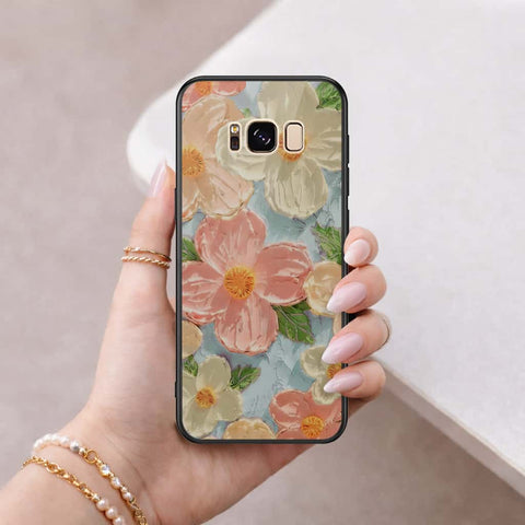 Samsung Galaxy S8 Plus Cover - Floral Series 4 - HQ Ultra Shine Premium Infinity Glass Soft Silicon Borders Case
