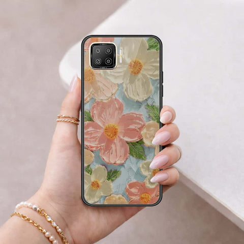 Oppo A73 Cover - Floral Series 4 - HQ Ultra Shine Premium Infinity Glass Soft Silicon Borders Case