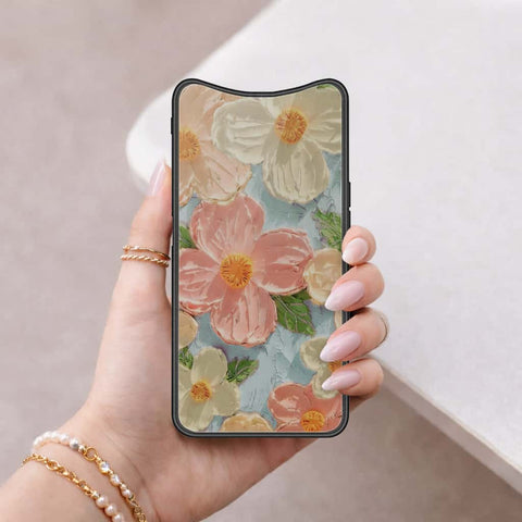 Oppo Find X Cover - Floral Series 4 - HQ Ultra Shine Premium Infinity Glass Soft Silicon Borders Case