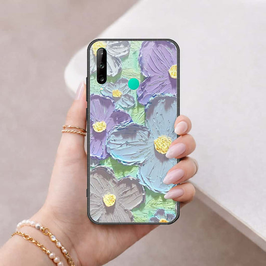 Huawei Y7P Cover - Floral Series 3 - HQ Ultra Shine Premium Infinity Glass Soft Silicon Borders Case