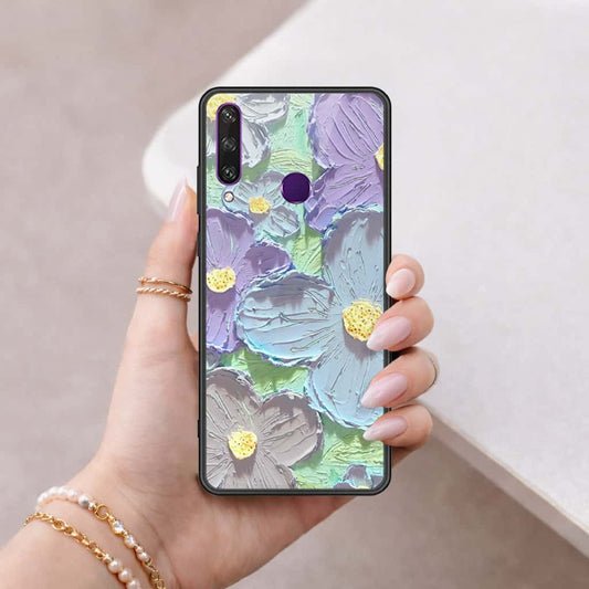 Huawei Y6p Cover - Floral Series 3 - HQ Ultra Shine Premium Infinity Glass Soft Silicon Borders Case
