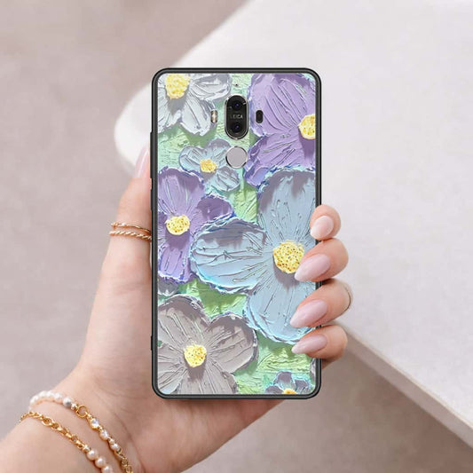 Huawei Mate 9 Cover - Floral Series 3 - HQ Ultra Shine Premium Infinity Glass Soft Silicon Borders Case
