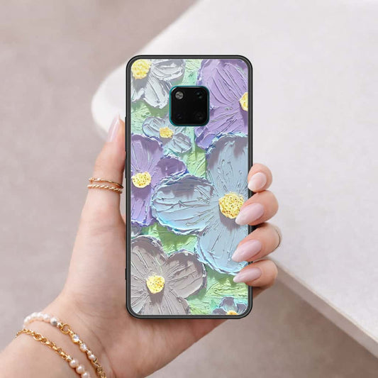 Huawei Mate 20 Pro Cover - Floral Series 3 - HQ Ultra Shine Premium Infinity Glass Soft Silicon Borders Case