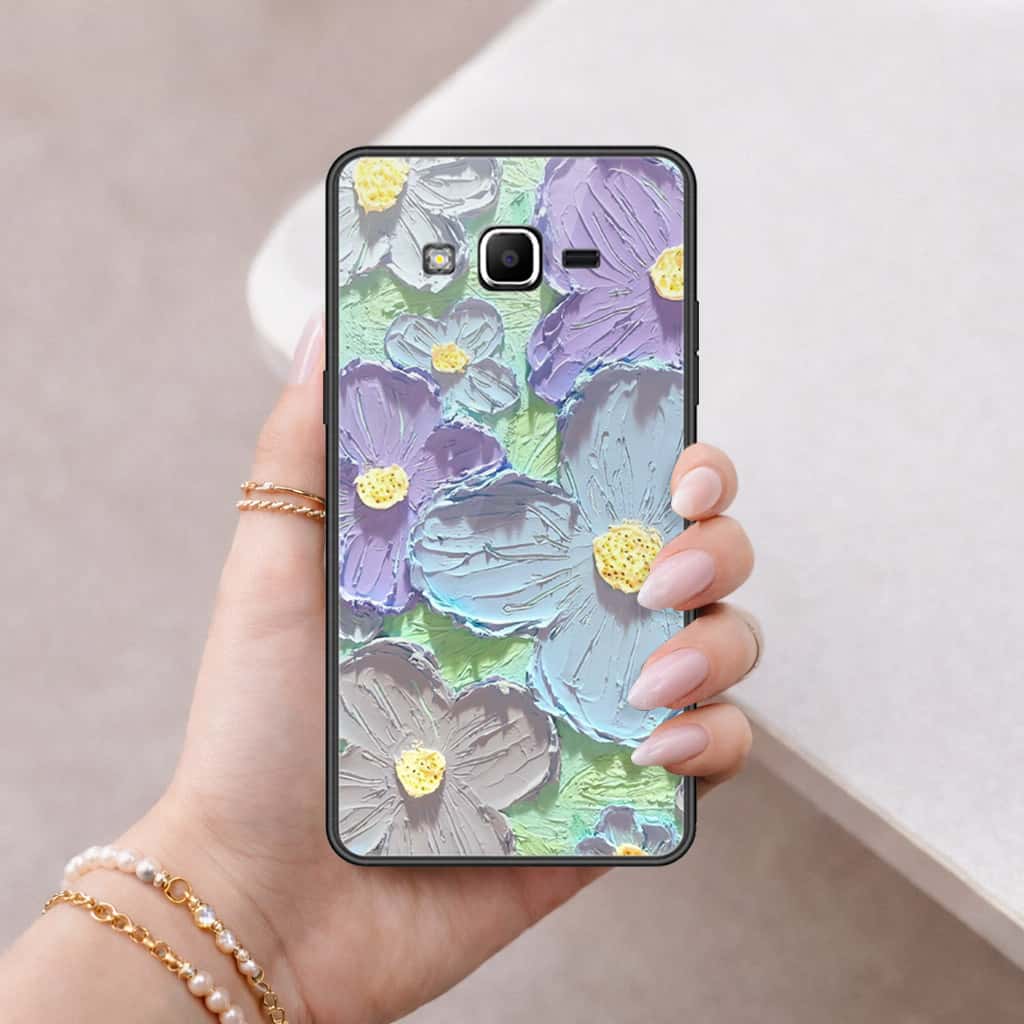 Samsung Galaxy Grand Prime Cover - Floral Series 3 - HQ Ultra Shine Premium Infinity Glass Soft Silicon Borders Case