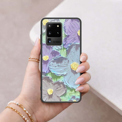 Samsung Galaxy S20 Ultra Cover - Floral Series 3 - HQ Ultra Shine Premium Infinity Glass Soft Silicon Borders Case