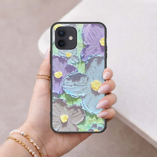 iPhone 12 Mini Cover - Floral Series 3 - HQ Ultra Shine Premium Infinity Glass Soft Silicon Borders Case