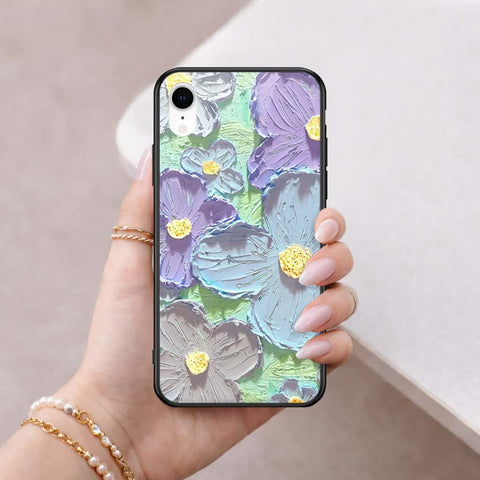 iPhone XR - Floral Series 3 - HQ Ultra Shine Premium Infinity Glass Soft Silicon Borders Case