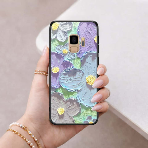Samsung Galaxy S9 Cover - Floral Series 3 - HQ Ultra Shine Premium Infinity Glass Soft Silicon Borders Case