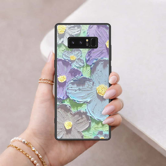 Samsung Galaxy Note 8 Cover - Floral Series 3 - HQ Ultra Shine Premium Infinity Glass Soft Silicon Borders Case