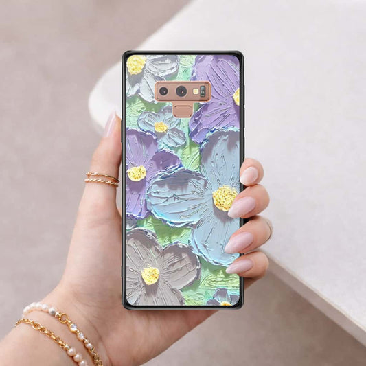 Samsung Galaxy Note 9 Cover - Floral Series 3 - HQ Ultra Shine Premium Infinity Glass Soft Silicon Borders Case