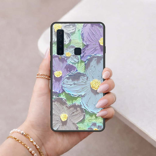 Samsung Galaxy A9 2018 Cover - Floral Series 3 - HQ Ultra Shine Premium Infinity Glass Soft Silicon Borders Case