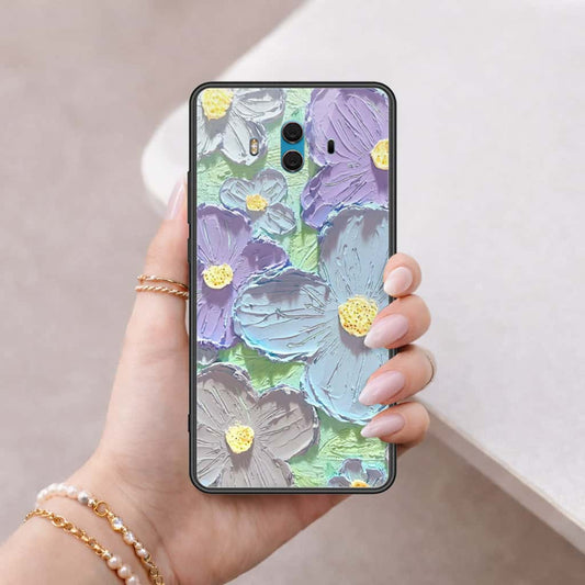 Huawei Mate 10 Cover - Floral Series 3 - HQ Ultra Shine Premium Infinity Glass Soft Silicon Borders Case
