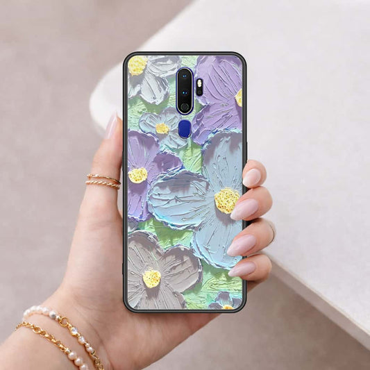 Oppo A5 2020 Cover - Floral Series 3 - HQ Ultra Shine Premium Infinity Glass Soft Silicon Borders Case