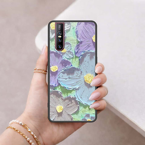 Vivo V15 Pro Cover - Floral Series 3 - HQ Ultra Shine Premium Infinity Glass Soft Silicon Borders Case