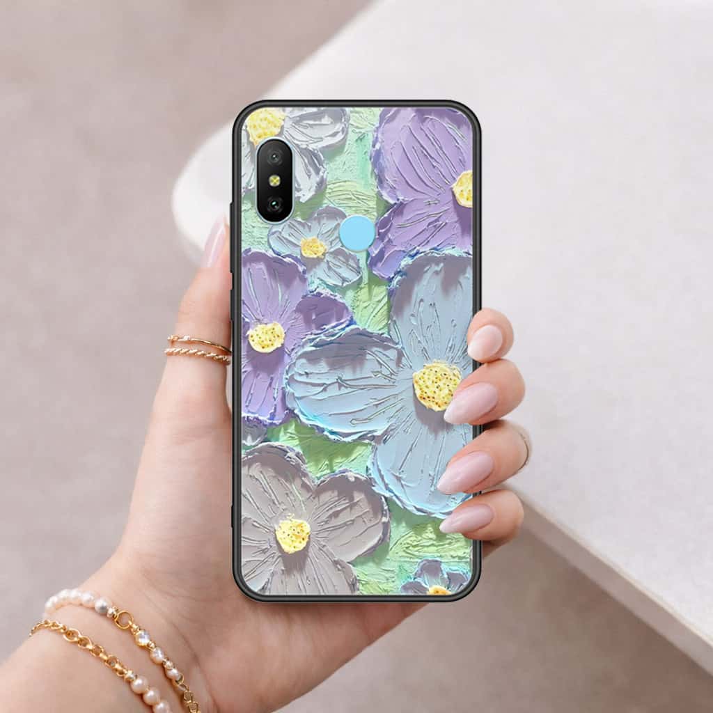 Redmi 6 Pro Cover - Floral Series 3 - HQ Ultra Shine Premium Infinity Glass Soft Silicon Borders Case