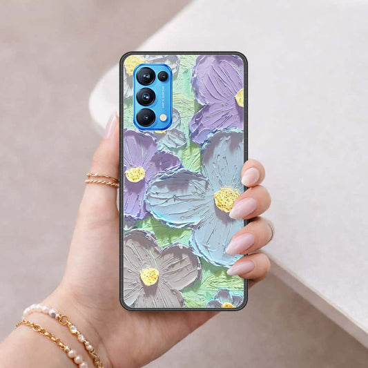 Oppo Reno 5 Pro 5G Cover - Floral Series 3 - HQ Ultra Shine Premium Infinity Glass Soft Silicon Borders Case