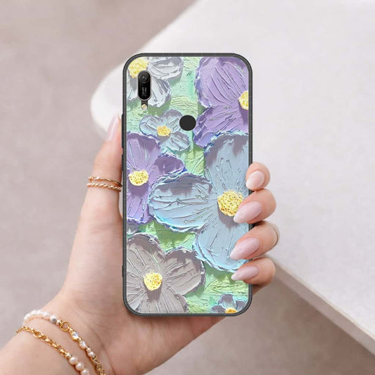 Huawei Y6 2019 / Y6 Prime 2019 Cover - Floral Series 3 - HQ Ultra Shine Premium Infinity Glass Soft Silicon Borders Case