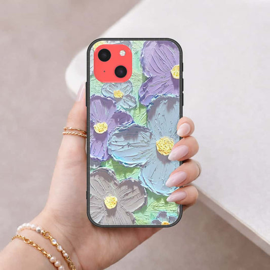 iPhone 13 Mini Cover - Floral Series 3 - HQ Ultra Shine Premium Infinity Glass Soft Silicon Borders Case