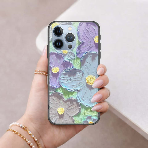 iPhone 13 Pro Cover - Floral Series 3 - HQ Ultra Shine Premium Infinity Glass Soft Silicon Borders Case