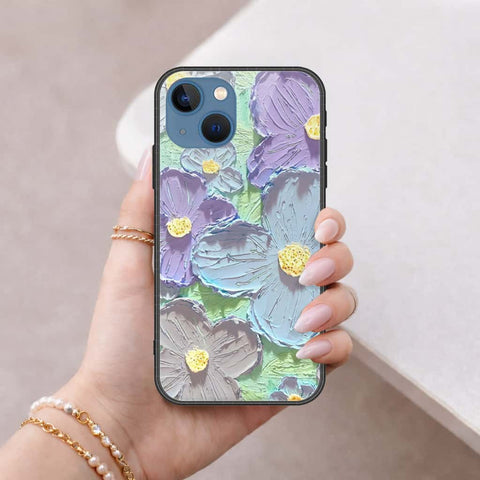 iPhone 13 Cover - Floral Series 3 - HQ Ultra Shine Premium Infinity Glass Soft Silicon Borders Case