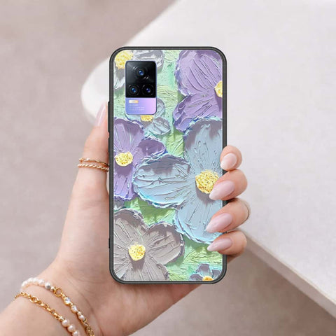 Vivo V21e Cover - Floral Series 3 - HQ Ultra Shine Premium Infinity Glass Soft Silicon Borders Case