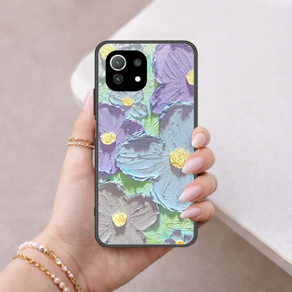 Xiaomi Mi 11 Lite Cover - Floral Series 3 - HQ Ultra Shine Premium Infinity Glass Soft Silicon Borders Case