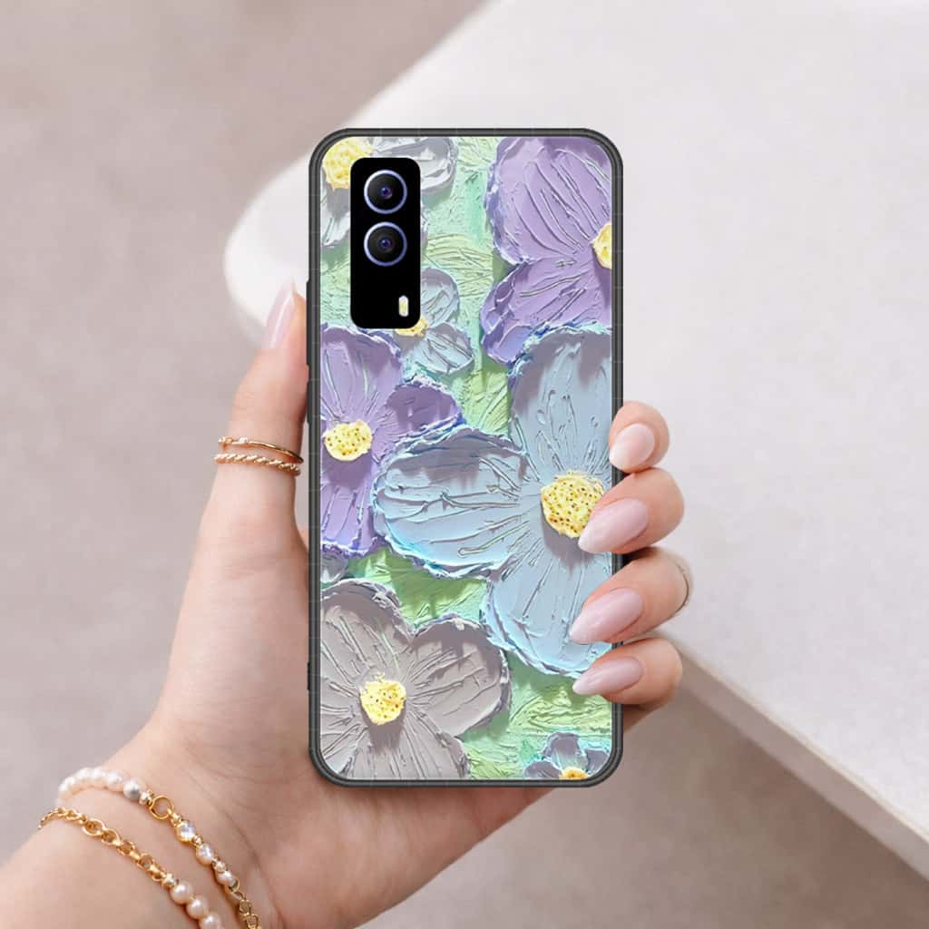 Vivo Y53s Cover - Floral Series 3 - HQ Ultra Shine Premium Infinity Glass Soft Silicon Borders Case
