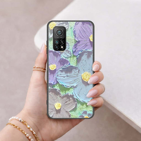 Xiaomi Mi 10T Pro Cover - Floral Series 3 - HQ Ultra Shine Premium Infinity Glass Soft Silicon Borders Case