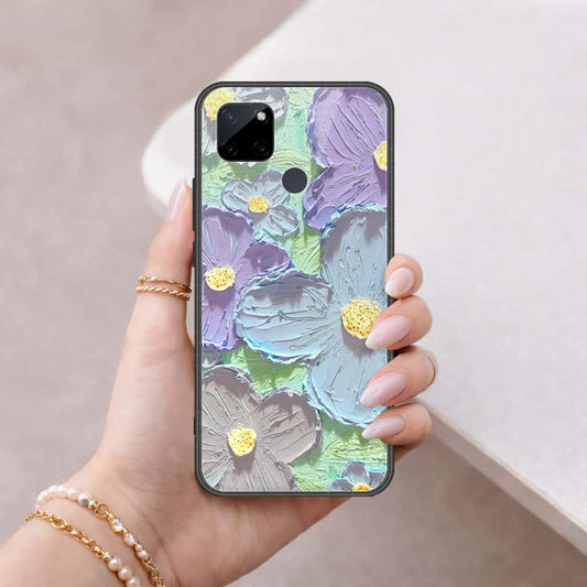 Realme C25Y Cover - Floral Series 3 - HQ Ultra Shine Premium Infinity Glass Soft Silicon Borders Case
