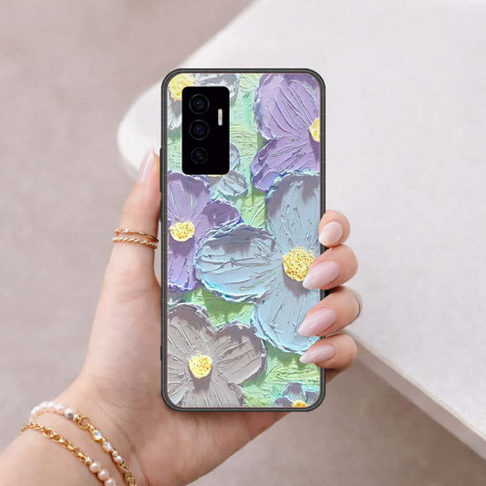 Vivo V23e Cover - Floral Series 3 - HQ Ultra Shine Premium Infinity Glass Soft Silicon Borders Case