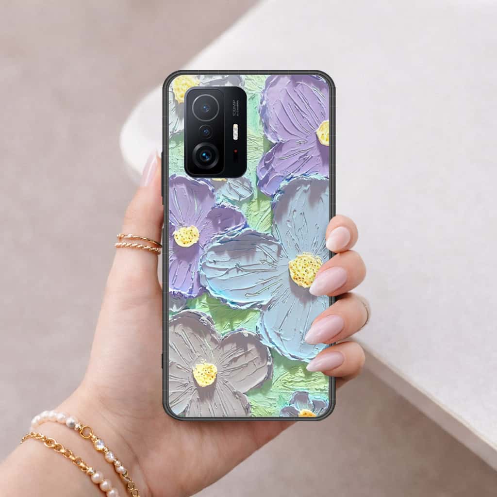 Xiaomi 11T Cover - Floral Series 3 - HQ Ultra Shine Premium Infinity Glass Soft Silicon Borders Case