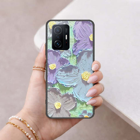 Xiaomi 11T Cover - Floral Series 3 - HQ Ultra Shine Premium Infinity Glass Soft Silicon Borders Case